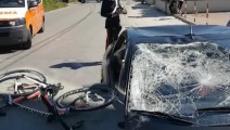 Rennrad und Auto nach Unfall