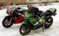 ZX6-R mit GSX600R im Schnee