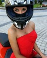 Red Biker Babe Lady
