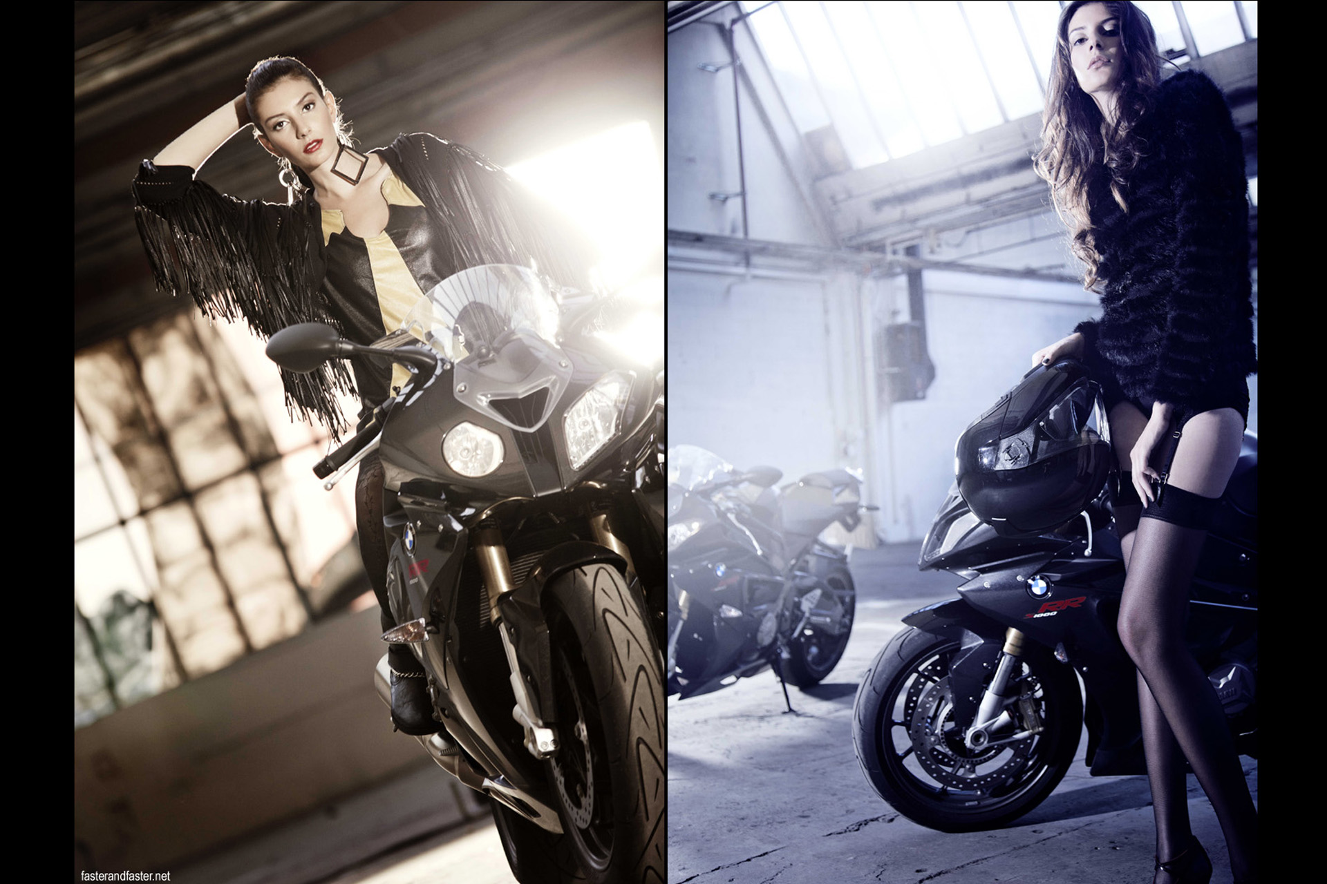 Markus Hofmann Marcella Correia und Rafaela Bosi mit BMW S1000R