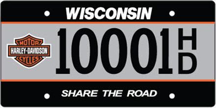 Harley-Davidson Nummernschild in Wisconsin