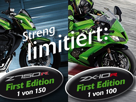 2011 Kawasaki ZX-10R und Z750R als First Edition