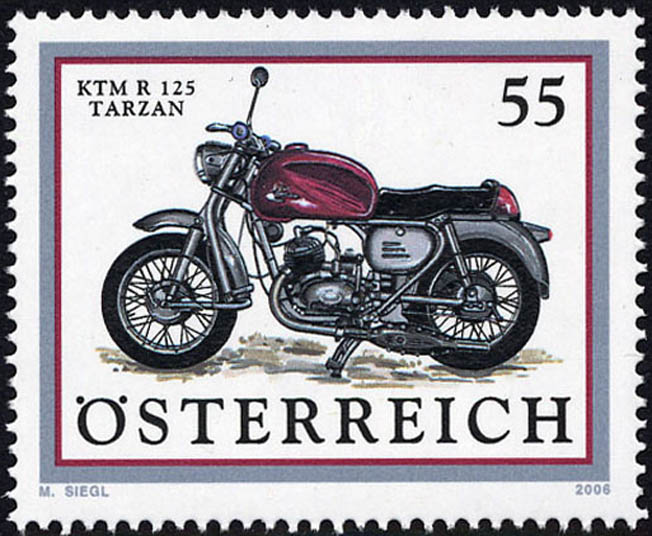 2006 KTM 125 Tarzan auf Briefmarke