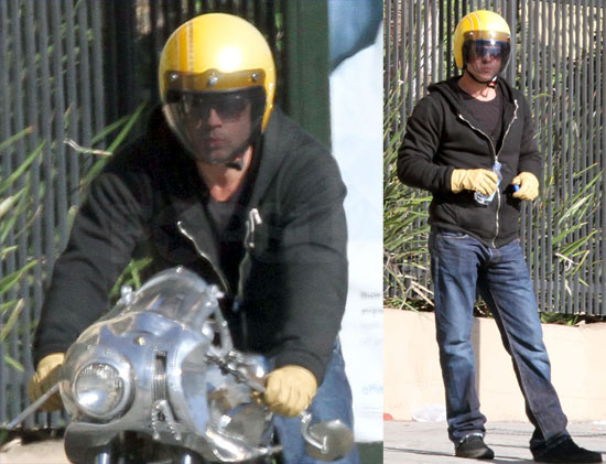 Brad Pitt mit Ducati 750 SS in LA liegen geblieben Brad Pitt mit Ducati 750 SS in LA liegen geblieben