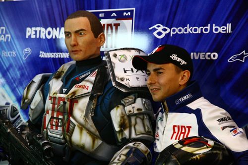 Jorge Lorenzo Spartan Figur von Microsoft in Valencia