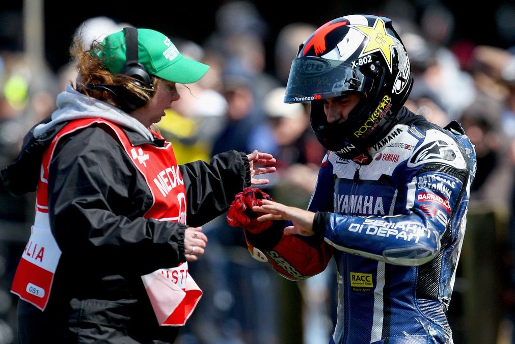 Jorge Lorenzo fehlender Fingerkuppe in Phillip Island
