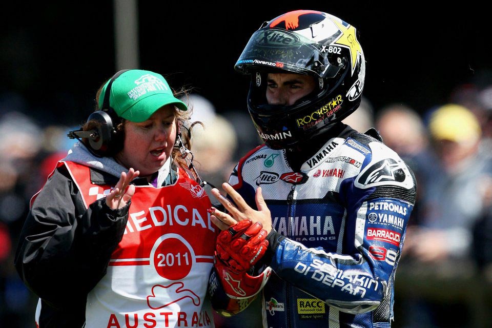 Jorge Lorenzo Crash beim Warm-Up in Phillip Island