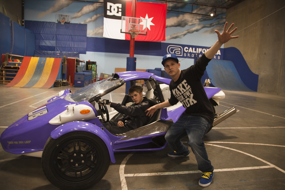 Justin Bieber mit Rob Dyrdeks udn Campagna T-Rex