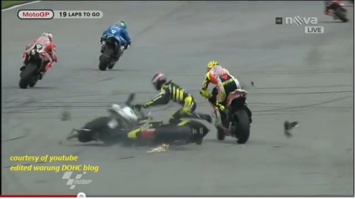 2011 Horror Crash in Sepang Marco Simoncelli Colin Edwards Valentino Rossi