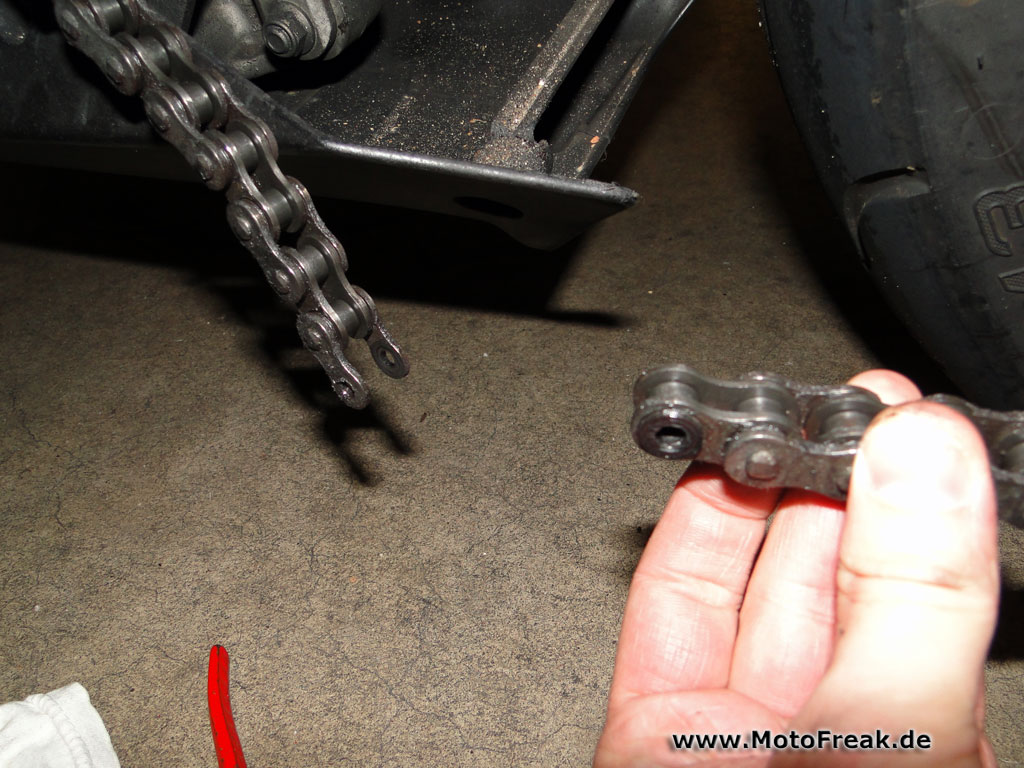 Kawasaki ZX-6R Kette entnieten